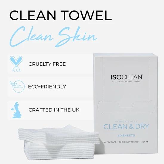 ISOCLEAN ISOSKIN Cotton Cleansing Towels 6 Pack 60 Sheets