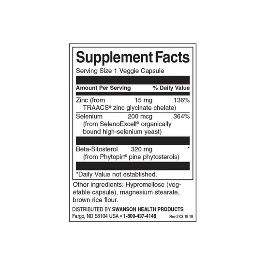 Swanson Beta-Sitosterol 320mg 30 Capsules