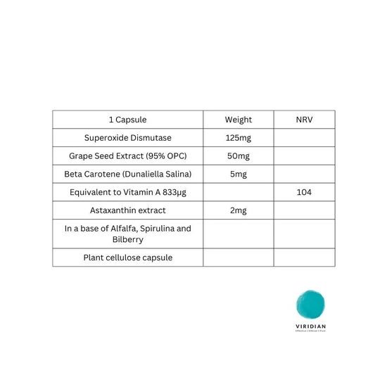 Viridian S.P.F. Skin Pro-Factors Veg Capsules 30 Capsules