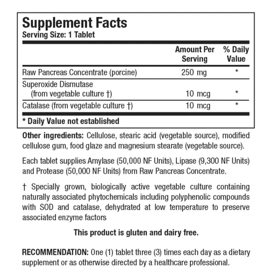Biotics Research Bio-6-Plus Pancreatic Enzymes Tablets 90 Tablets