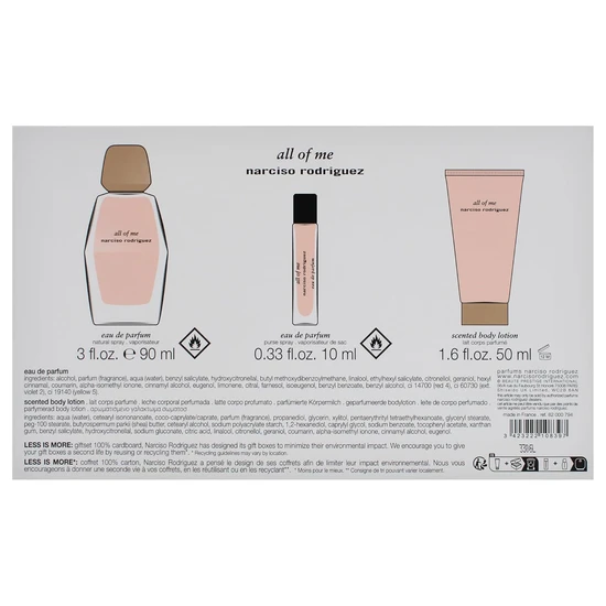 Narciso Rodriguez All Of Me Eau De Parfum 90ml, 10ml + Body Lotion 50ml Gift Set 90ml