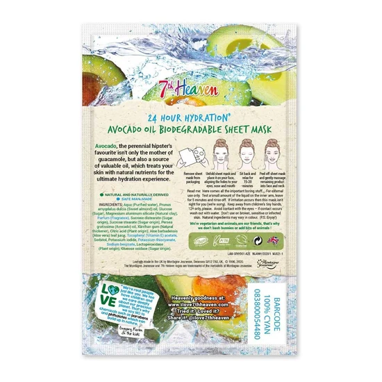 7th Heaven Superfood Hydration Avocado Oil Sheet 18g
