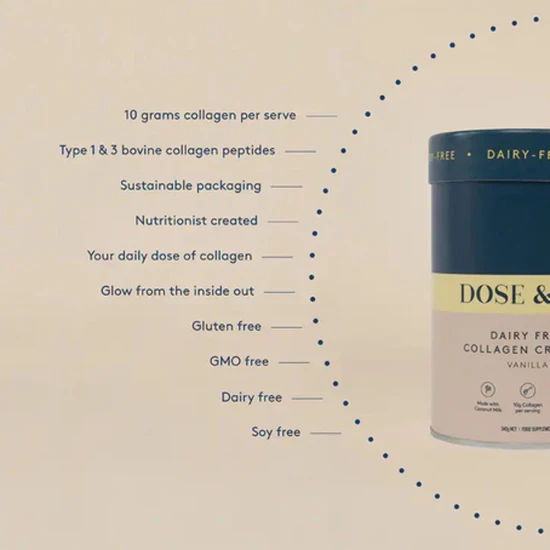 Dose & Co Dairy Free Collagen Creamer Vanilla 340g