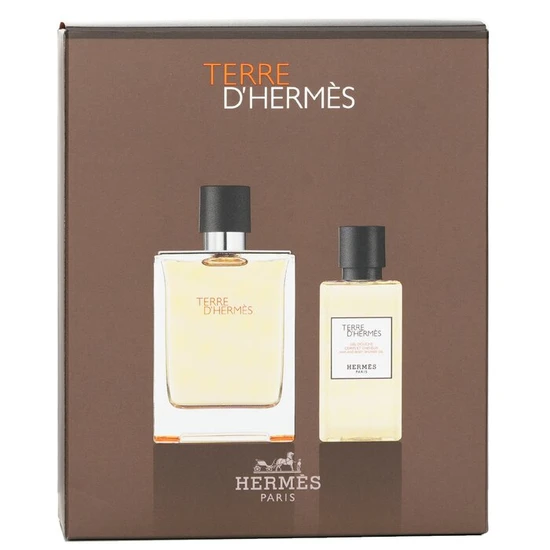 Hermès Terre D'Hermes Eau De Toilette Men's Gift Set Spray 100ml With Shower Gel 80ml