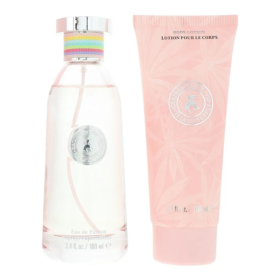 Caribbean Joe Paradise Isle Eau De Parfum 100ml Gift Set 100ml & 100ml Body Lotion