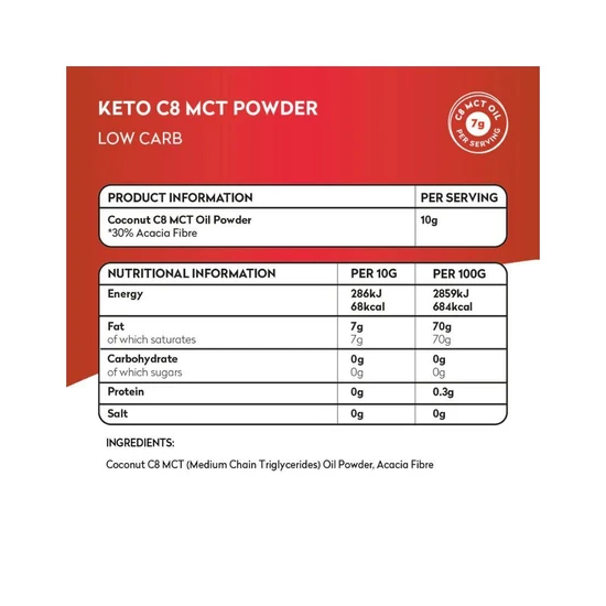 Planet Paleo Keto C8 MCT Powder 220g