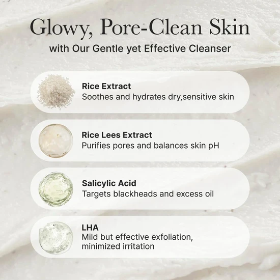 Arencia Rice + LHA Pore Control Rice Cake Cleanser 150g