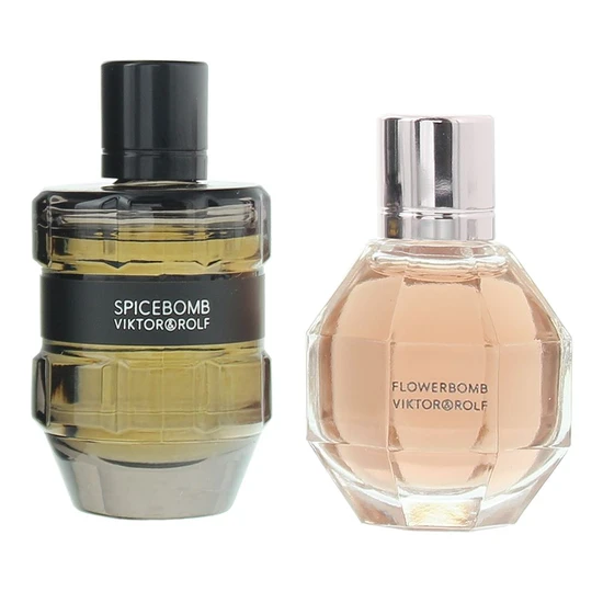 VIKTOR&ROLF Gift Set 7ml FlowerBomb Eau De Parfum + 7ml Spicebomb Eau De Toilette