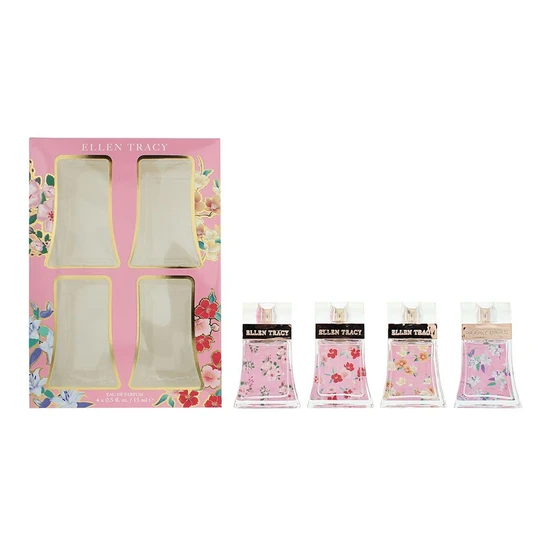 Ellen Tracy Classic Florals Eau De Parfum Gift Set Bloom, Dashing, Luminous, Sparkling 15ml