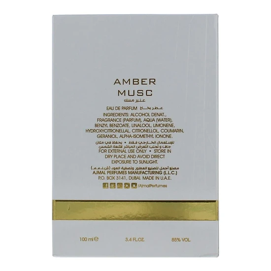 Ajmal Amber Musc Eau De Parfum 100ml