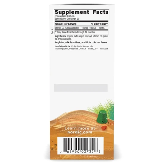 Nordic Naturals Baby's Vitamin D3 400iu 22.5ml