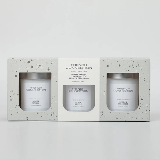 French Connection White Collection Trio Of Candles Gift Set 64G