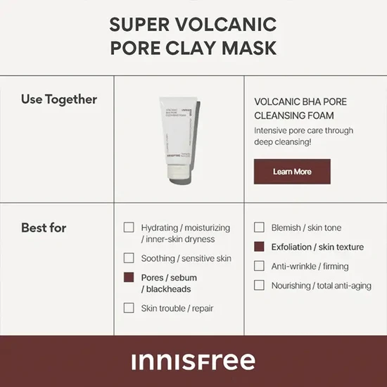Innisfree Super Volcanic Pore Clay Mask 100ml