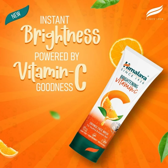 Himalaya Herbals Brightening Vitamin C Orange Face Wash 100ml