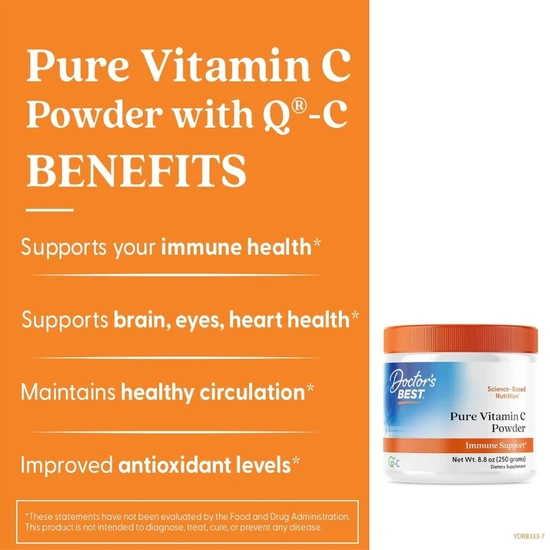Doctor's Best Pure Vitamin C Powder With Quali-C 250g