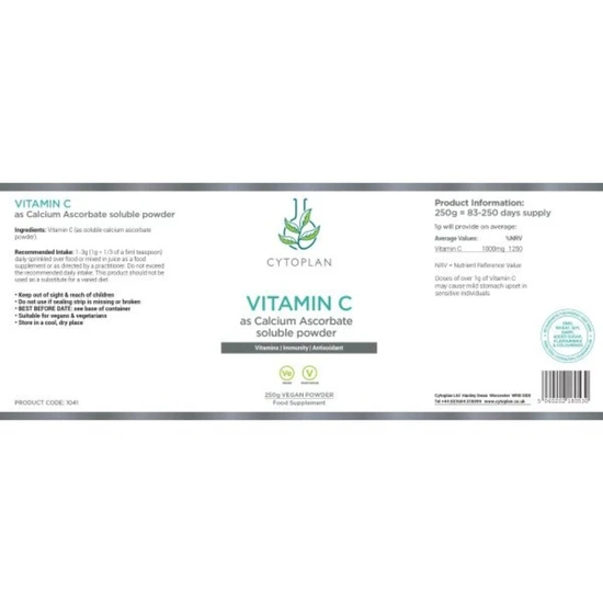 Cytoplan Calcium Ascorbate Powder Vitamin C 250g