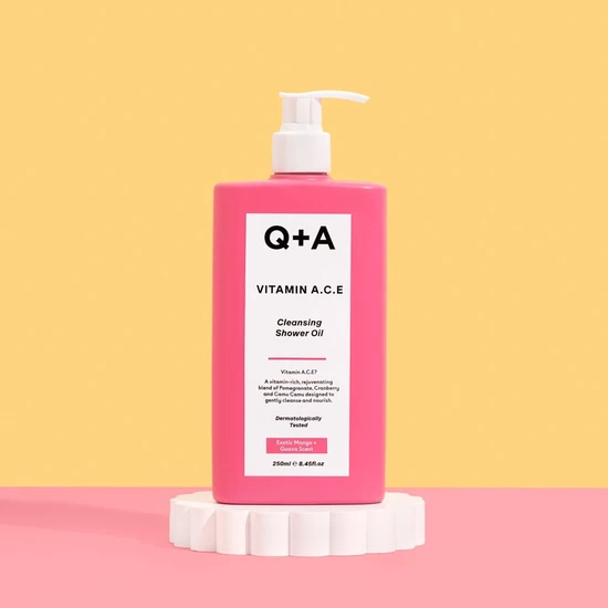 Q+A Vitamin A.C.E Cleansing Shower Oil 250ml