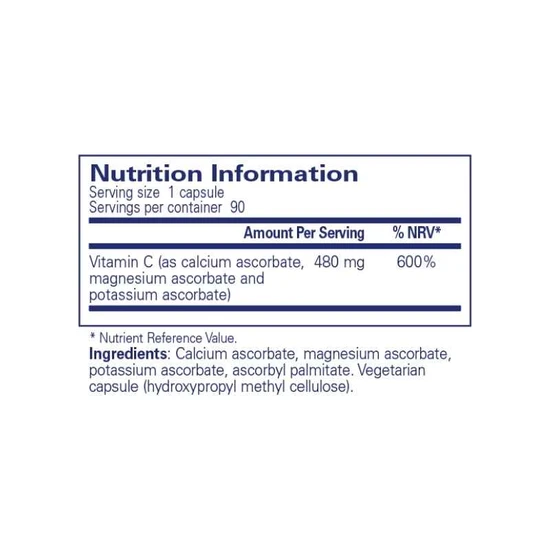 Pure Encapsulations Buffered Ascorbic Acid Capsules 30 Capsules