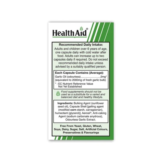 Health Aid Garlic 2mg Capsules 30 Capsules