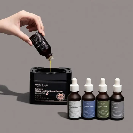 Mary & May Premium Idebenone + Blackberry Complex Ampoule Mask 20 Masks