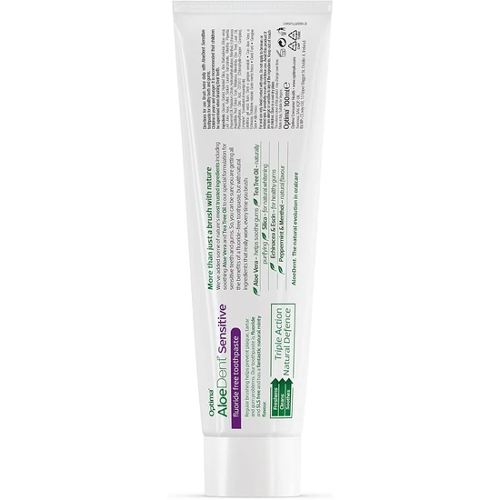 Aloe Dent Sensitive Aloe Vera Fluoride Free Toothpaste 100ml