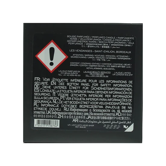 Lalique Les Vendanges Saint-Emilion France Perfumed Candle 190g