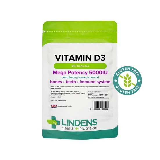 Lindens Vitamin D3 5000iu Capsules 150 Capsules