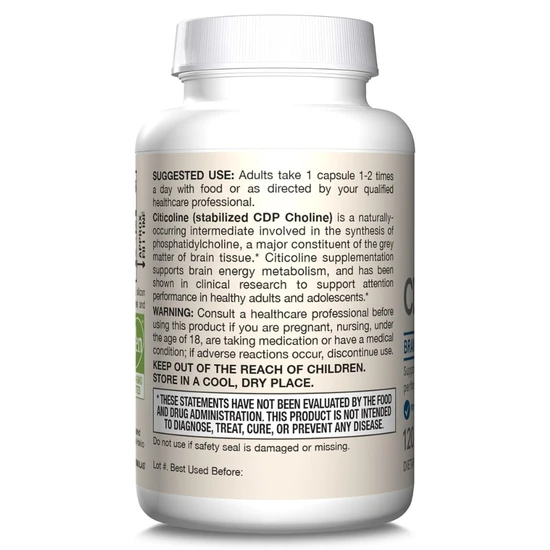 Jarrow Formulas Citicoline CDP Choline 250mg Capsules 120 Capsules