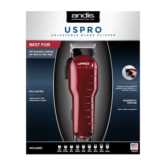 Andis US Pro Adjustable Blade Clipper Blue