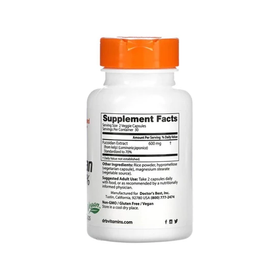 Doctor's Best Fucoidan 70% 300mg Vegicaps 60 Vegicaps