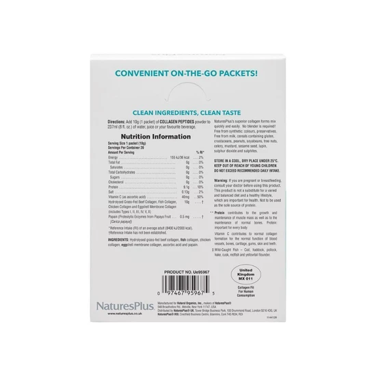 Nature's Plus Collagen Peptides Stick 20 Packs