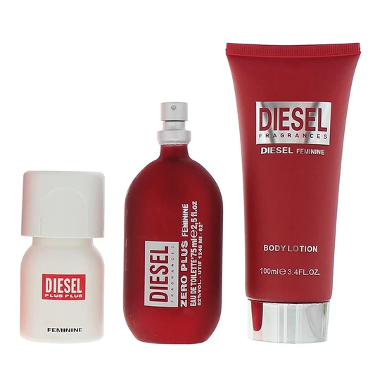 Diesel Zero Plus Feminine Eau De Toilette 75ml, 30ml + Body Lotion 100ml Gift Set 75ml