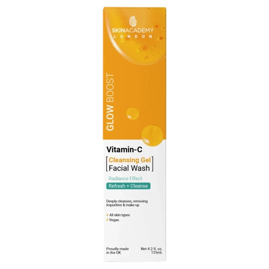 Skin Academy Glow Boost Vitamin C Cleansing Gel Facial Wash 125ml