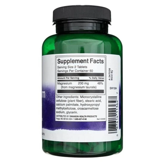 Swanson Magnesium Taurate 100mg 120 Tablets