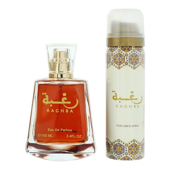Lattafa Raghba Eau De Parfum Gift Set 100ml Eau De Parfum + 50ml Deodorant Spray