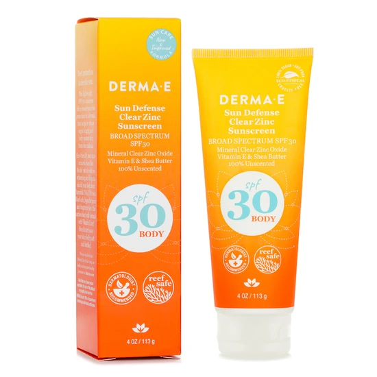 Derma E Sun Defence Clear Zinc Sunscreen SPF 30 For Body 113g
