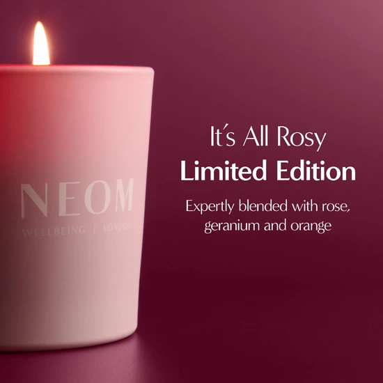 Neom Organics Wellbeing It's All Rosy 3 Wick Candle 420g