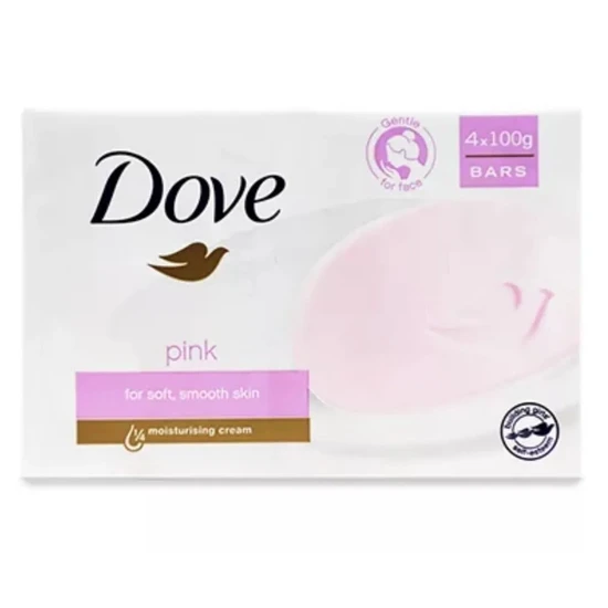 Dove Pink Soft & Smooth Skin Bar Care Moisturising Cream Face & Body Bars 90g