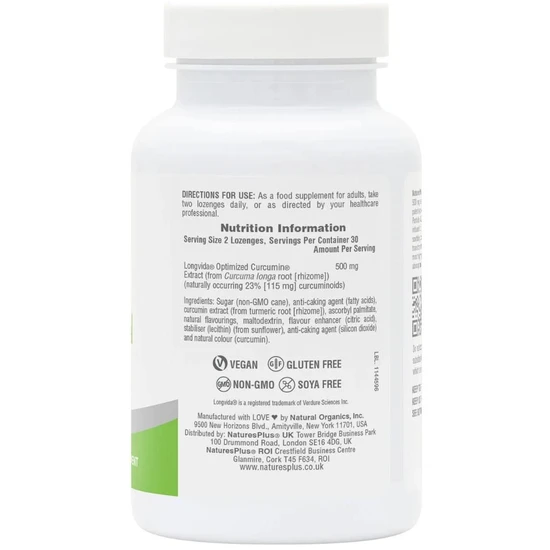 Nature's Plus Pro Curcumin Longvida 500mg Lozenges 60 Lozenges