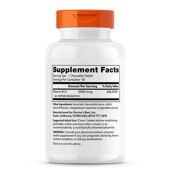 Doctor's Best Chewable Fully Active B12 Mixed Berries Tablets 60 Tablets