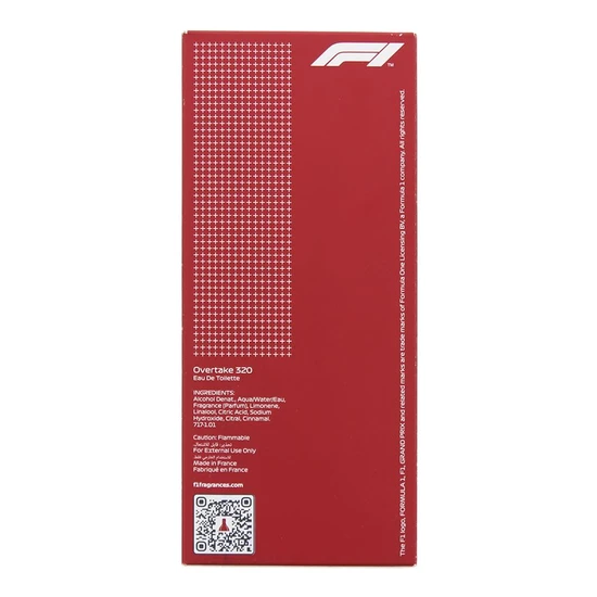 F1 Parfums Overtake 320 Eau De Toilette 75ml