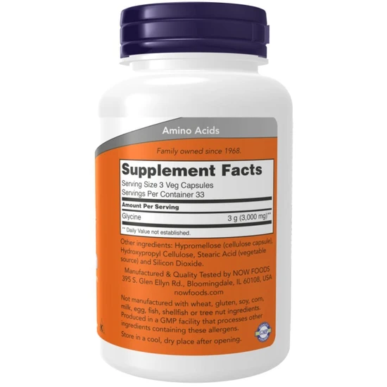 NOW Foods Glycine 1000mg 100 Veg Caps