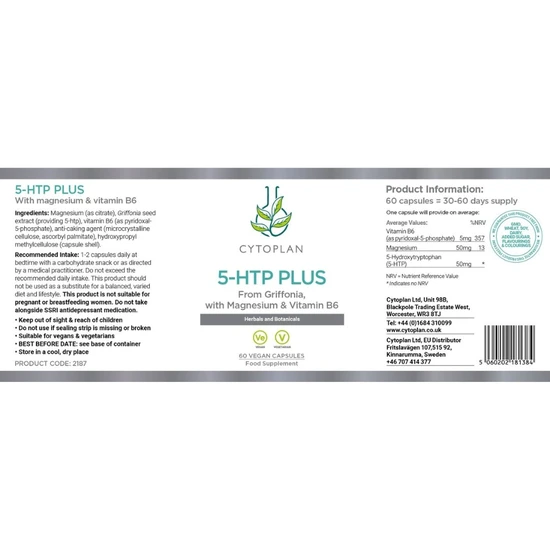 Cytoplan 5-HTP Plus 60 Capsules