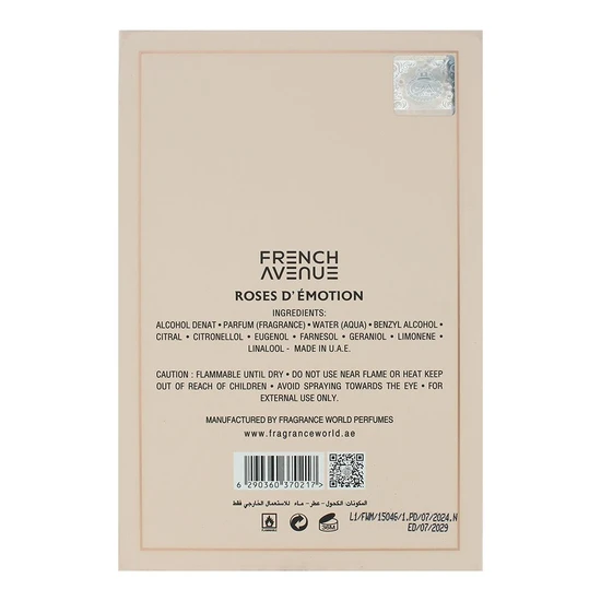French Avenue Roses D'Emotion Eau De Parfum 100ml