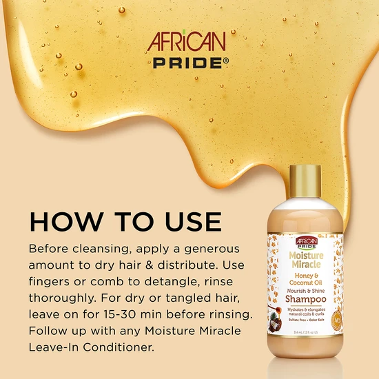 African Pride Moisture Miracle Honey & Coconut Oil Shampoo 473ml