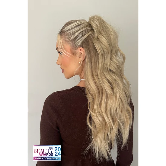 LullaBellz Brushed Out Wave 16" Claw Clip Pony BLACKS | JET BLACK