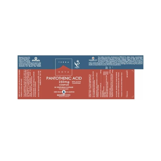 Terranova Pantothenic Acid 250mg Complex Vegicaps 50 Vegicaps