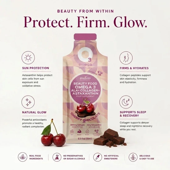 O3Omega Beauty Food Omega 3, Collagen + Astaxanthin Sachets 14 Sachets