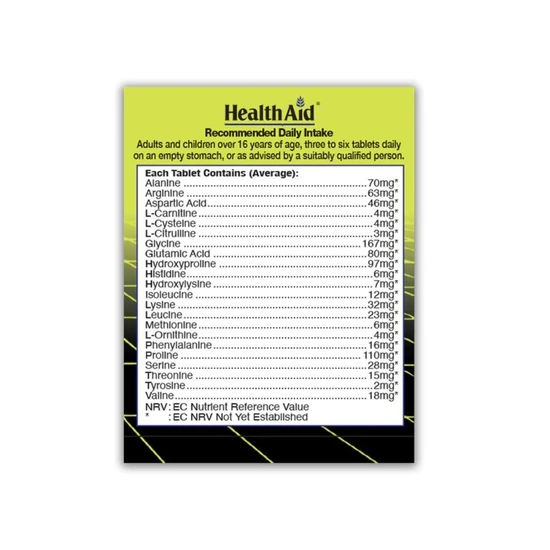 Health Aid Free Form Multi Amino Acids Tablets 60 Tablets