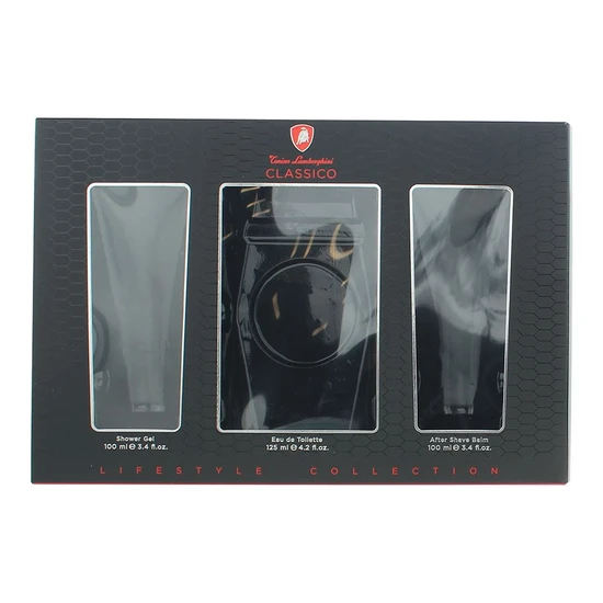 Lamborghini Classico Gift Set 125ml Eau De Toilette + 100ml Aftershave Balm + 100ml Shower Gel